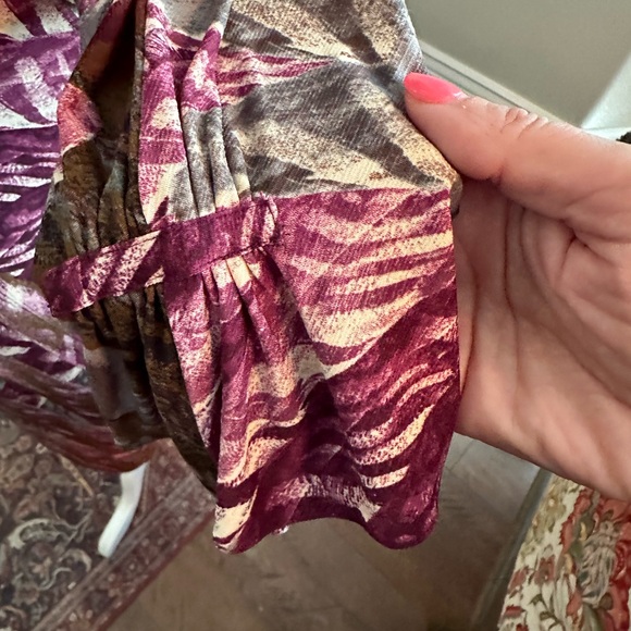 Adrianna Pappel color top size 12 polyester detail 3/4 sleeves size 12 - Picture 5 of 6